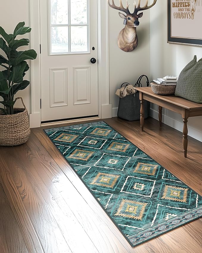 BESTSWEETIE Area Rug 2x10 Rug Machine Washable Non-Slip Low Pile Print Pattern - Image 8