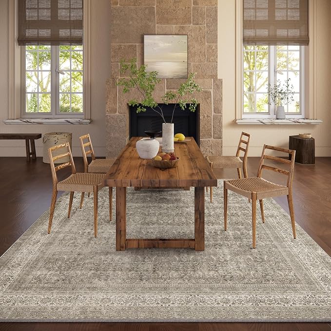 Washable Area Rugs for Living Room: 8x10 Bedroom Rug Boho Vintage Area Rug - Image 5