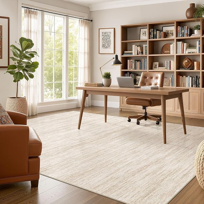 Nakagishi 10X12 Area Rugs Living Room: Washable Large Vintage Rug Neutral - Image 5