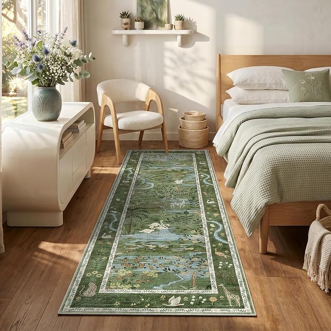 2x6 Hallway Runner Rug Non Slip Forest Nursery Runners Washable Stain Resistant - Image 3