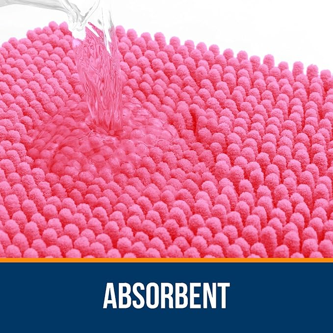 OLANLY Bathroom Rugs 35x24, Extra Soft Absorbent Chenille Bath Rugs, Rubber - Image 4
