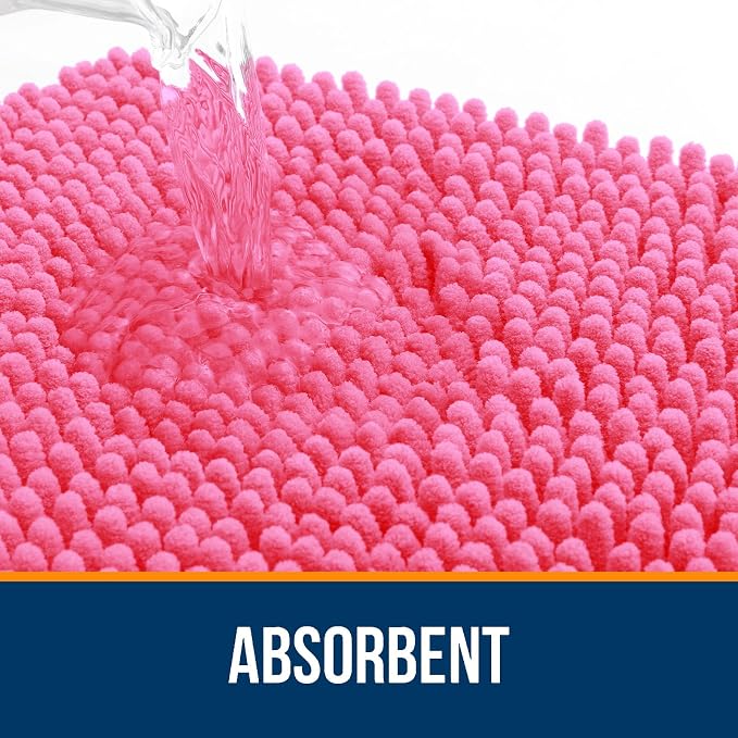 OLANLY Bathroom Rugs 30x18, Extra Soft Absorbent Chenille Bath Rugs, Rubber - Image 4