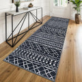 KUTA Moroccan Washable Runner Rug 2.6x8, Non-Slip Vintage Black Boho Hallway by KUTA