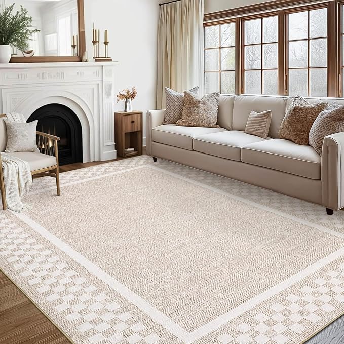 GarveeHome Area Rug 6x9 Large Living Room Modern Border Throw Rug by GarveeHome