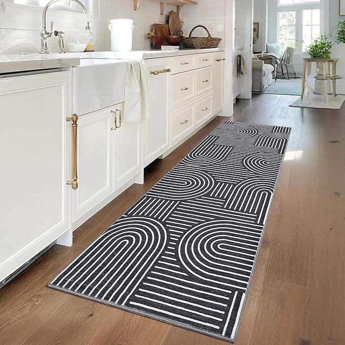ROYHOME Modern Rug 2x6 Runners for Hallways, Abstract Kitchen Runner Rugs Non - Image 8