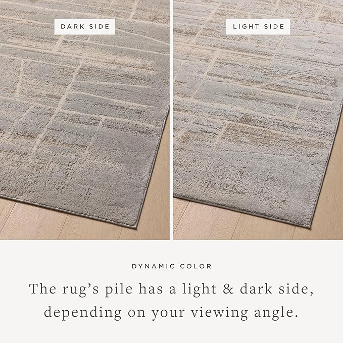 Loloi Amber Lewis Monty Collection MOT-07 Natural/Mist 6'-7" x 9'-3", .50" Pile - Image 3
