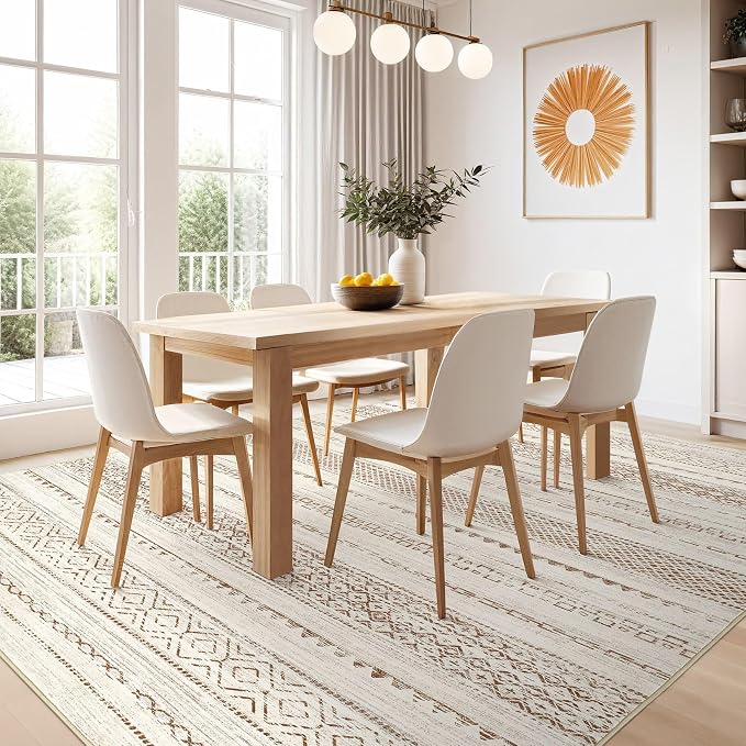Nakagishi 10x14 Area Rugs Living Room: Washable Boho Large Neutral Modern Soft - Image 7