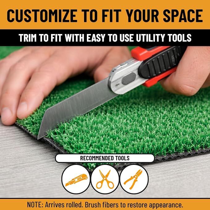 Ottomanson Artificial Grass Runner Lite 22" x 12', Fake Grass - Image 8