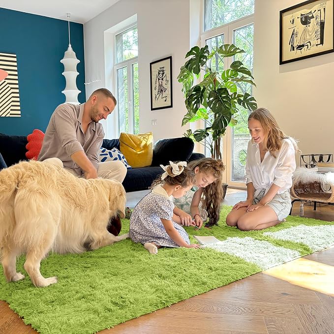 OLANLY 3x5 Machine Washable Small Bedside Rug, Soft Fluffy Shaggy Rugs - Image 7