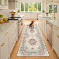 RELEANY Area Rugs Runner 2'6"x8' Washable Non-Slip, Floral Vintage Distress by RELEANY
