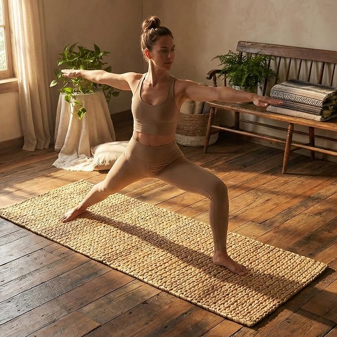 Water Hyacinth Yoga Mat | Non-Slip Exercise & Fitness Mat - Image 4