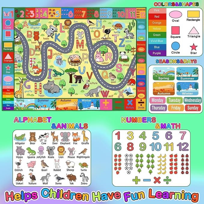 Kids Rug 9x12 Feet Large Play Mat - Image 3