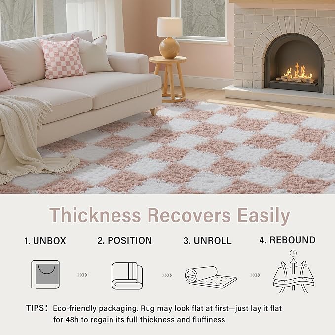 PureCozy Checkered Rug 3x5 for Playroom - Image 3