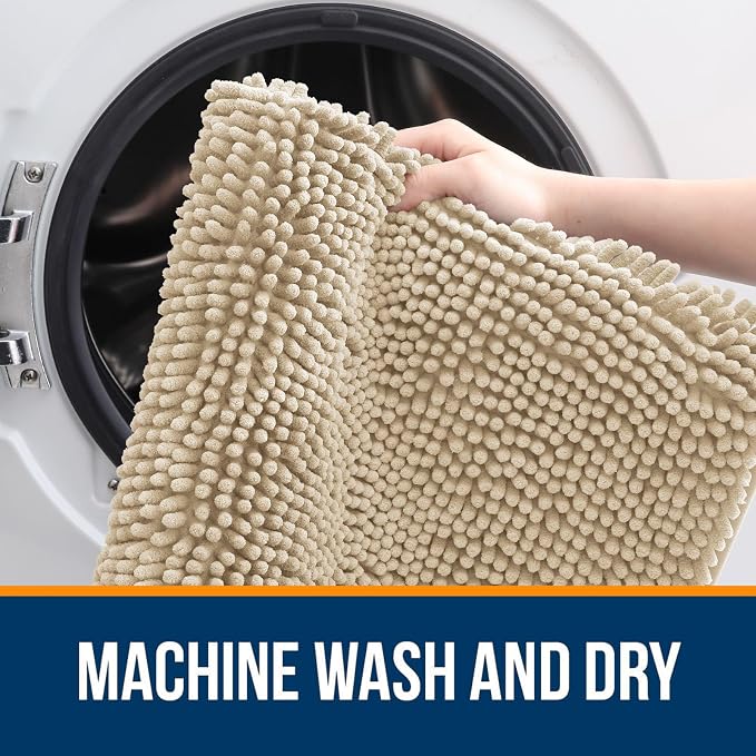 OLANLY Large Bathroom Rugs 59x35, Extra Soft Absorbent Chenille Bath Rugs - Image 5