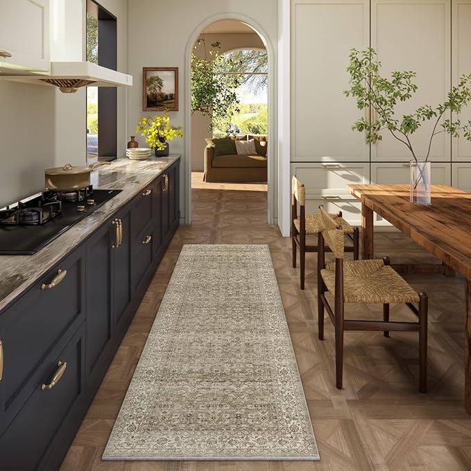 Machine Washable Kitchen Runner Rugs: 2'6"x8' Hallway Rug Stain Resistant Non - Image 2
