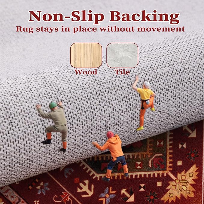 SERISSA 9x12 Area Rugs for Living Room, Large Washable Non-Slip Boho Rug - Image 5