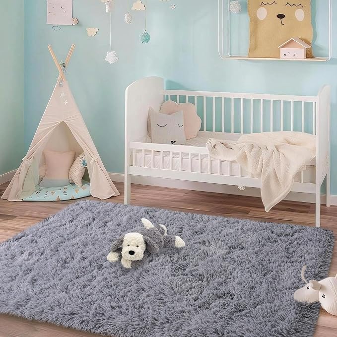 Mugorn 3x5 Rugs for Bedroom, Fluffy Area Rugs for Living Room, Soft Shag Kids - Image 3