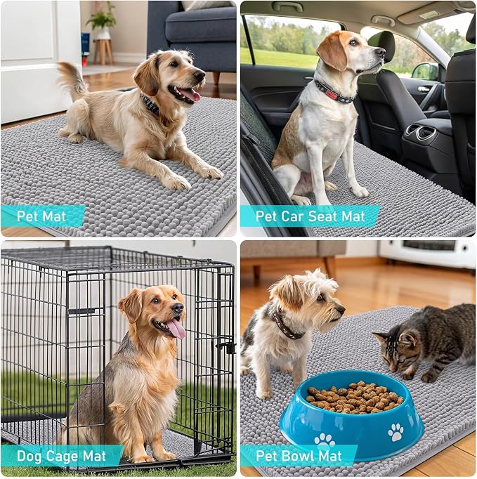 OLANLY Dog Door Mat for Muddy Paws 30x17, Absorbs Moisture and Dirt, Absorbent - Image 7