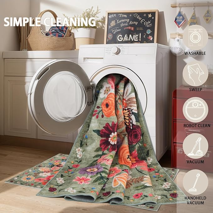 Runner Rug for Hallways Kitchen 3x7, Non Slip Washable - Image 3