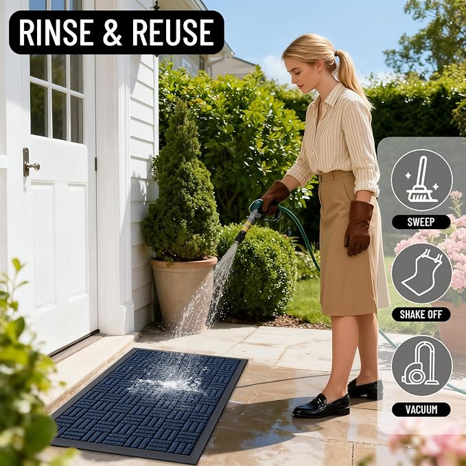 OLANLY Front Door Mat Outside Entrance 71x23, Heavy Duty Sturdy Natural Rubber - Image 8