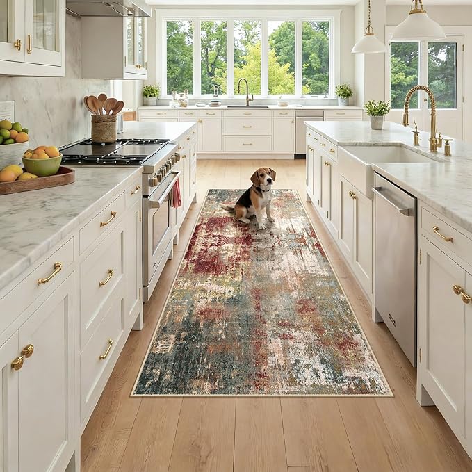 RELEANY Washable Area Rugs 3x7 Non-Slip Modern Abstract Soft by RELEANY