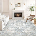 Area Rug 8×10 Washable Rugs for Bedroom, Vintage Floral Rug Soft Non Slip Stain by Dotiiorug