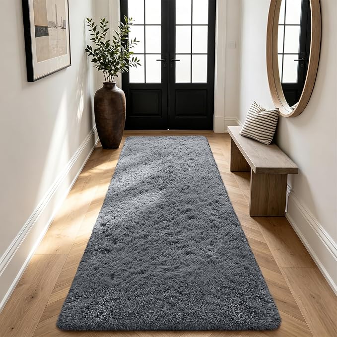 Shag Runner Rug for Bedroom Living Room 2x6 Upgrade Non-Slip Fluffy Soft - Image 5