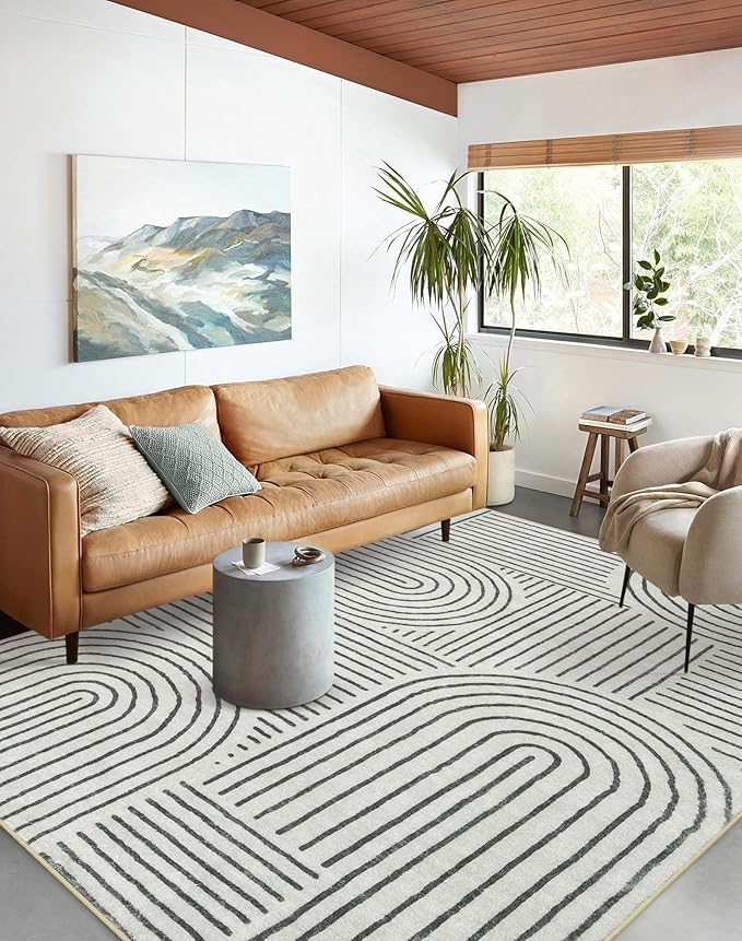 Lahome Abstract Washable 6x9 Rug, Soft Bedroom Rug by Lahome