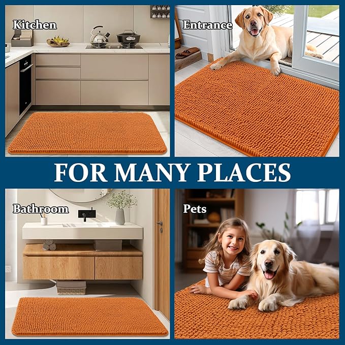 OLANLY Dog Door Mat for Muddy Paws 32x20, Absorbs Moisture and Dirt, Absorbent - Image 8