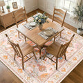 RELEANY Area Rugs Square 7ft Washable Non-Slip, Floral Vintage Distress by RELEANY