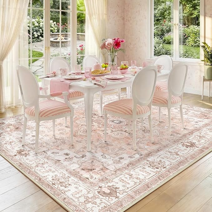 CAPALOCA Machine Washable Rugs Nursery Rug 5x8 Cute Girl Non Slip Low Pile - Image 9