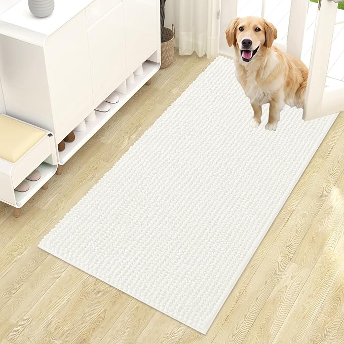 OLANLY Dog Door Mat for Muddy Paws 44x24, Ultra Absorbent Chenille Mud Doormat by OLANLY