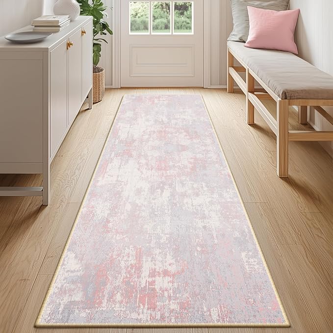 RELEANY Washable Area Rugs 2'x6' Non-Slip Modern Abstract Soft - Image 3