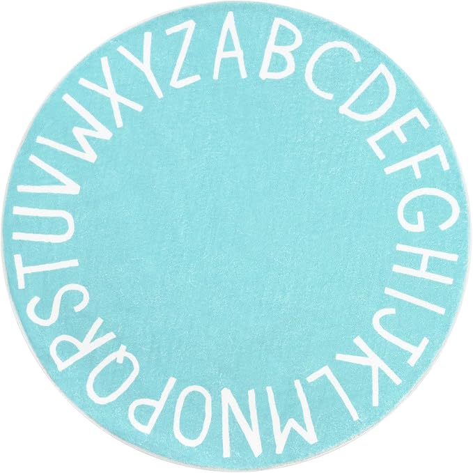 Topotdor Round Kids Play Rug Alphabet Nursery Area Rug Extra Large Soft by Topotdor