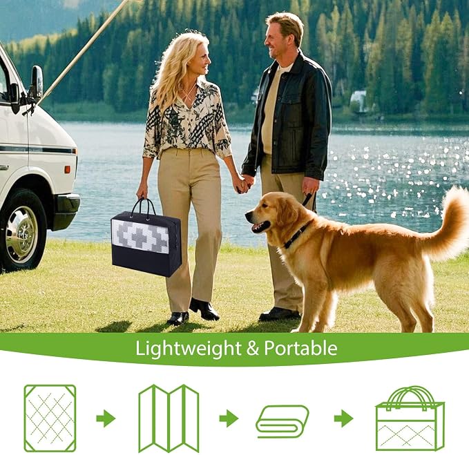 Smiry Waterproof Outdoor Rug 5x8 ft, Reversible Plastic Straw Patio Camping Rugs - Image 5