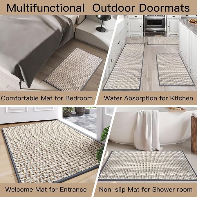 YDKGL Door Mat Entrance 24"x35", Dirt Resistant and Absorbent, Non-Slip Rubber - Image 8