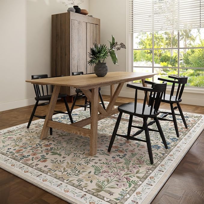 Machine Washable Rugs for Living Room: 6x9 Area Rugs for Bedroom Vintage Stain - Image 6