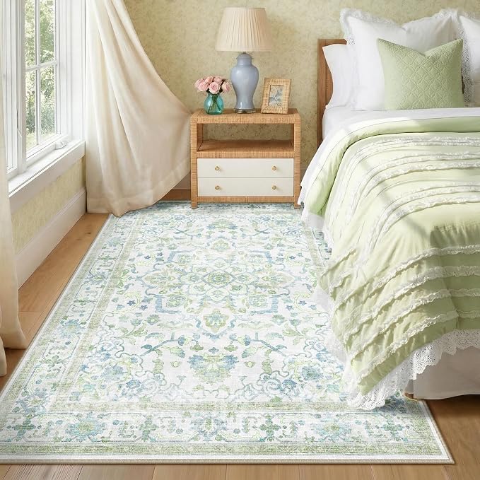 CAPALOCA Machine Washable Rugs Nursery Rug 3x5 Cute Girl Non Slip Low Pile by CAPALOCA