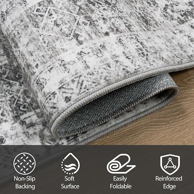 6x9 Area Rugs for Living Room Rug Washable: Abstract Rug for Dining Room - Image 4