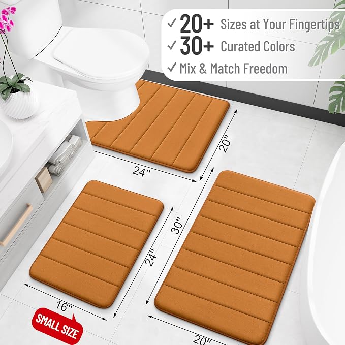 OLANLY Memory Foam Long Bathroom Rugs Runner 70x24, Super Soft Absorbent Bath - Image 2