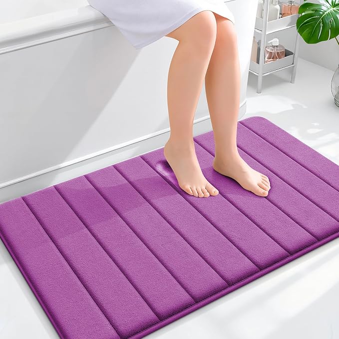 OLANLY Memory Foam Bath Mat 40x24, Super Soft Absorbent Bathroom Rugs, Quick Dry by OLANLY