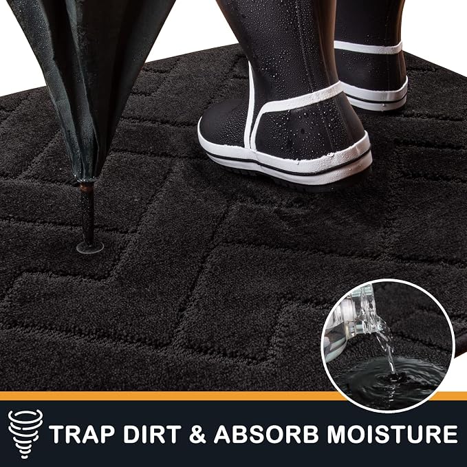 PURRUGS Dirt Trapping Door Mat 24" x 70", Non-Slip Machine Washable Entry Rug - Image 3