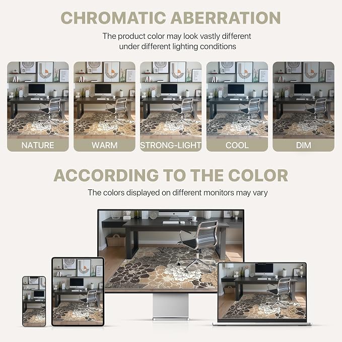 36"x48" Office Chair Mat for Hardwood Tile Floor, Under Desk Carpet Protector - Image 6
