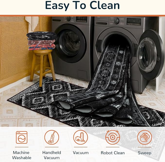 BESTSWEETIE Area Rug 10x12 Rug Machine Washable Non-Slip Low Pile Print Pattern - Image 4