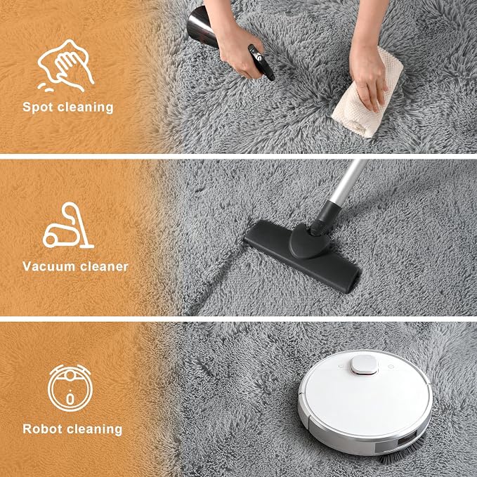 Zentavio Area Rugs for Living Room Grey Rugs for Bedroom 4x6 Carpet Fluffy - Image 3