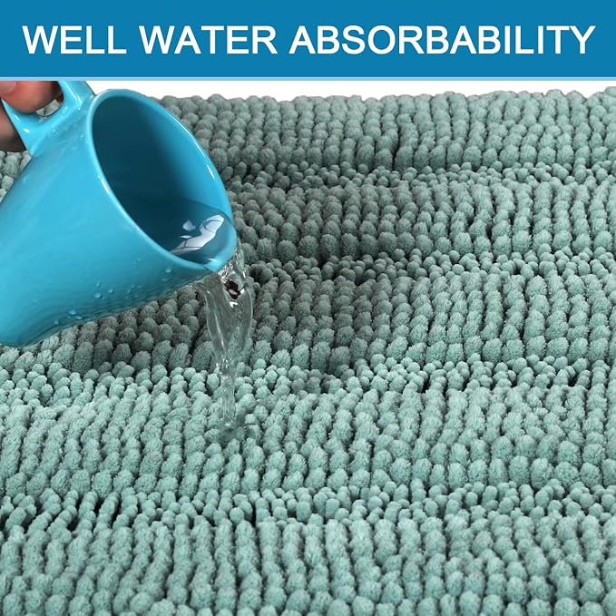 H.VERSAILTEX Bathroom Rugs Non Slip Thick Shaggy Chenille Bathroom Rug Mat Set - Image 5