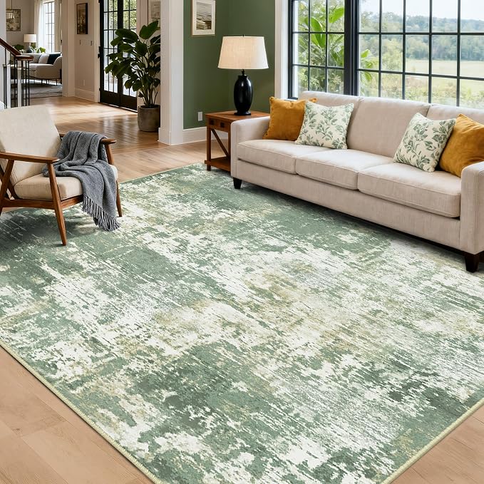 RELEANY Washable Area Rugs 8'x10' Non-Slip Modern Abstract Soft - Image 9