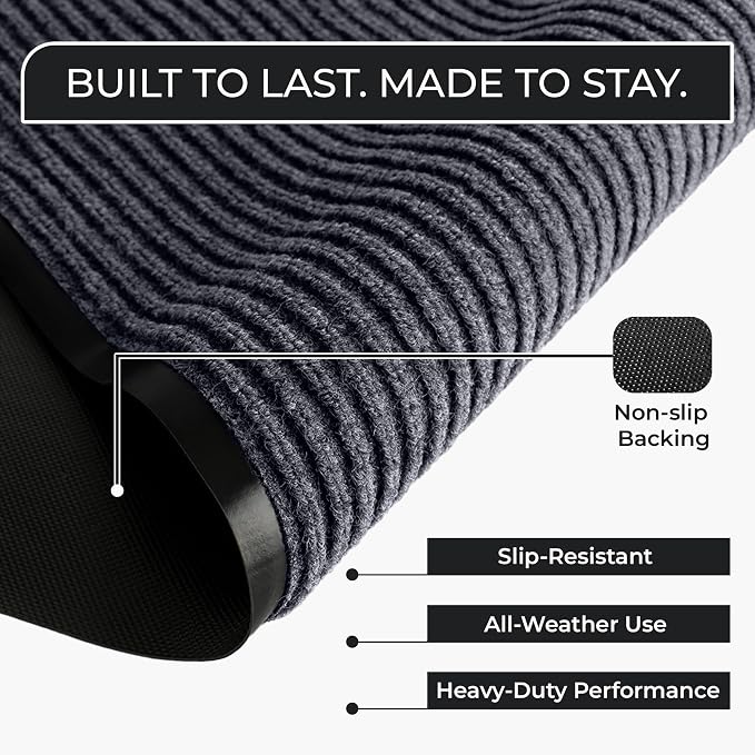 Commercial Door Mat 3'x16' Grey, Heavy Duty Industrial Floor Mat - Image 2