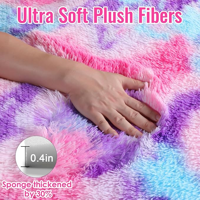 PAGISOFE Ultra Soft Rainbow Purple Area Rugs - Image 5