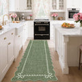 GarveeHome Scalloped Bow Rug for Living Room, Solid Green Rug for Dorm by GarveeHome
